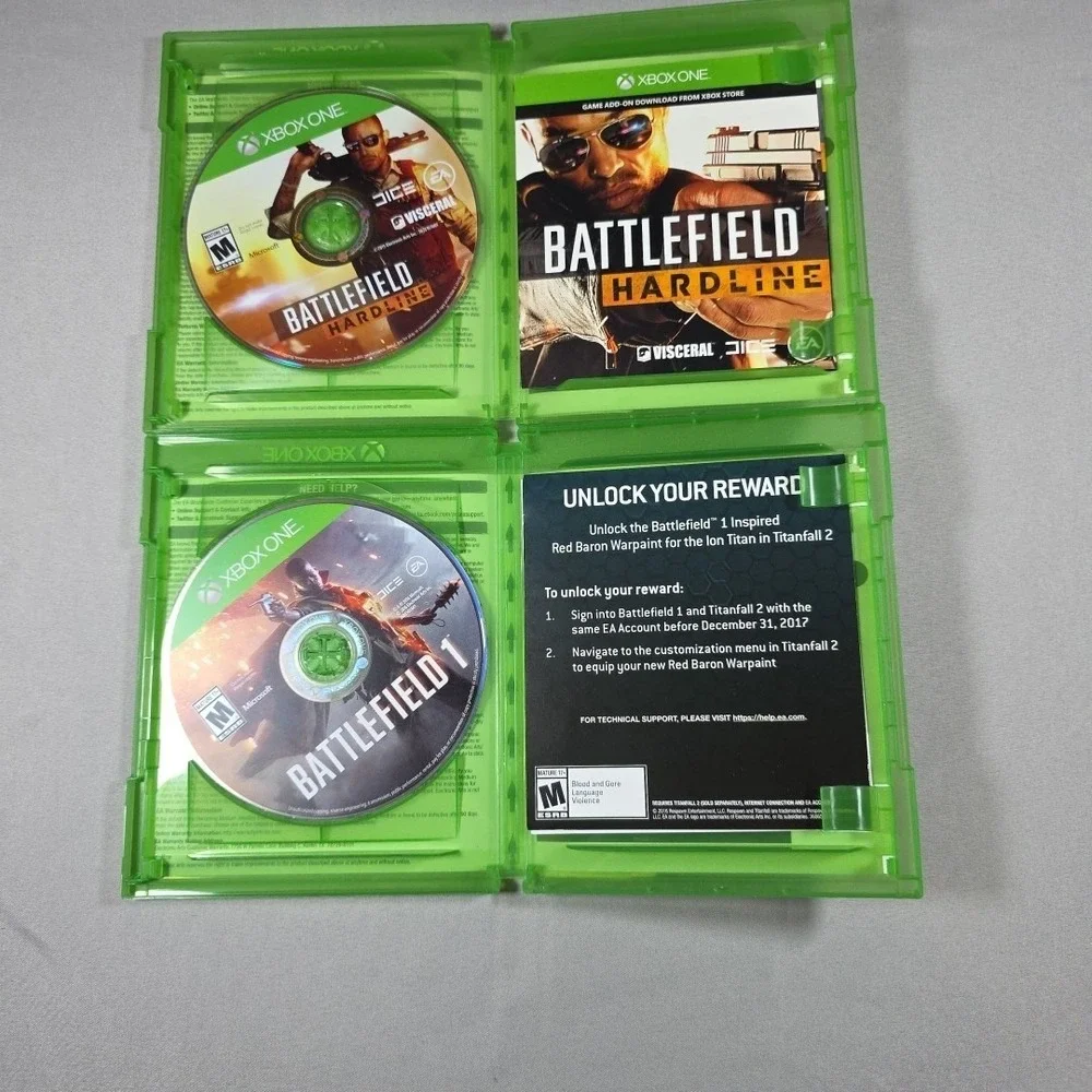 Bundle XBOX ONE Battlefield Hardline, Battlefield 1-‎ 2015,2016 TESTED